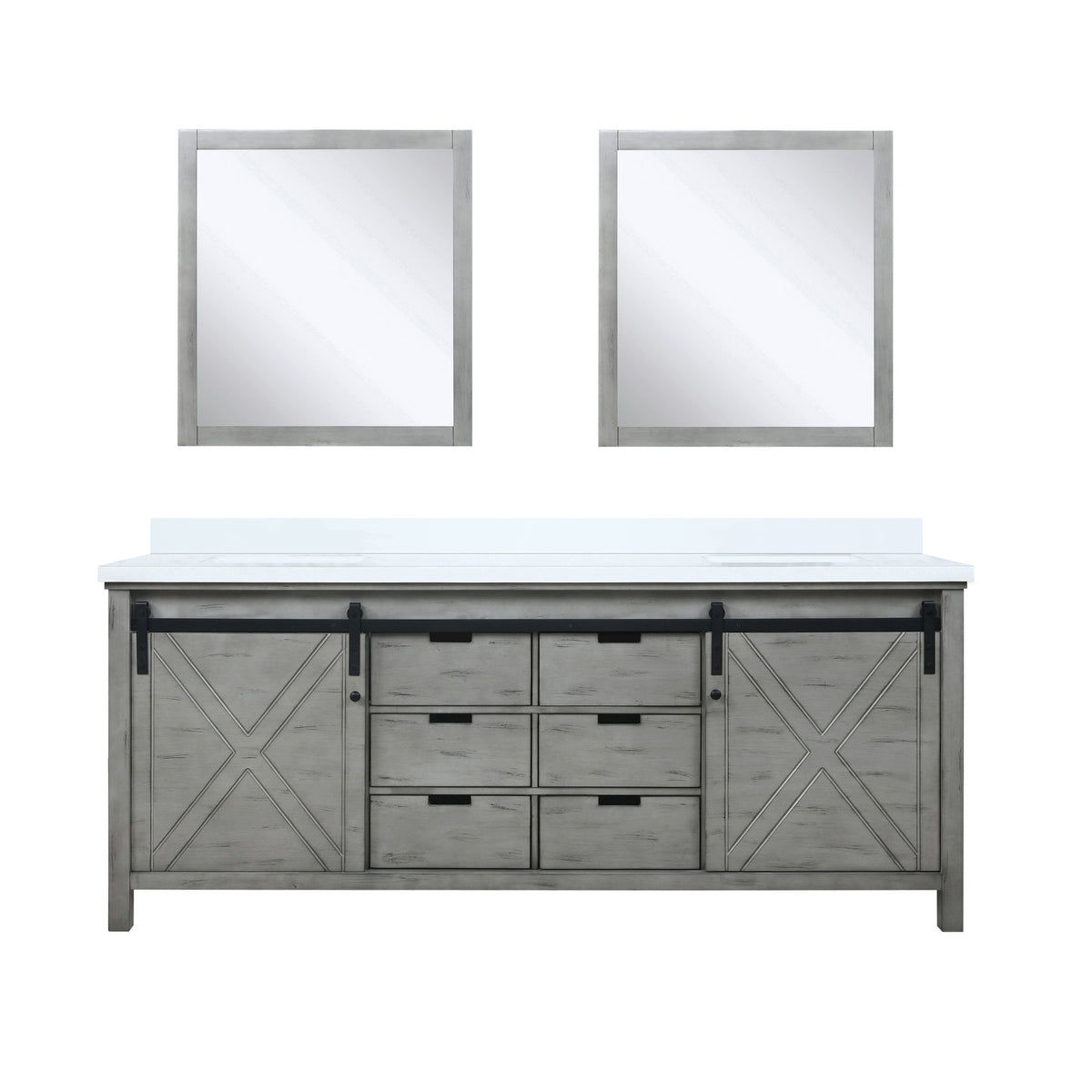 Lexora Marsyas 80 in. Ash Grey Double Sink Bath Vanity