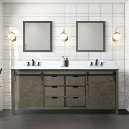 Lexora Marsyas 80 in. Rustic Brown Double Sink Bath Vanity