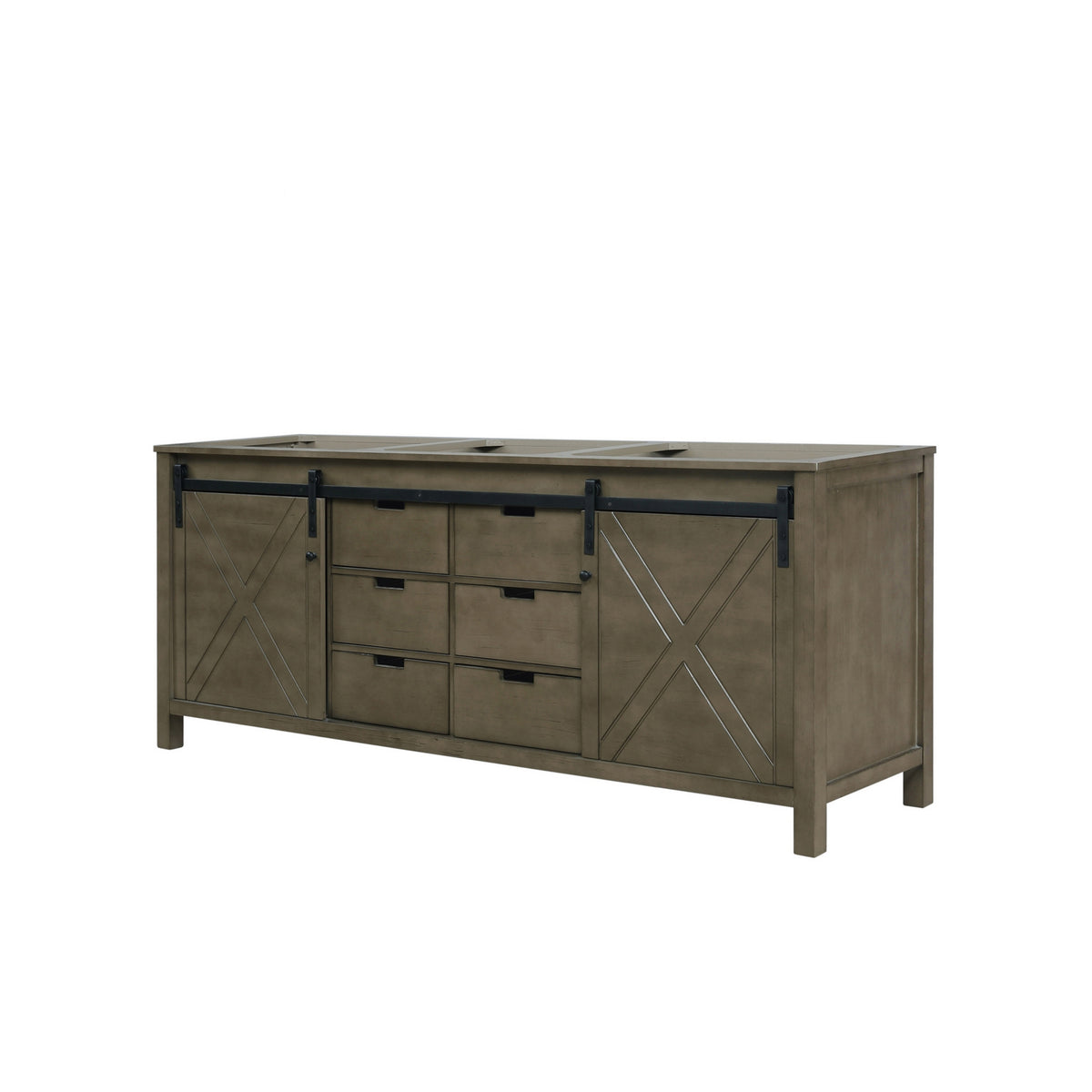 Lexora Marsyas 80 in. Rustic Brown Double Sink Bath Vanity