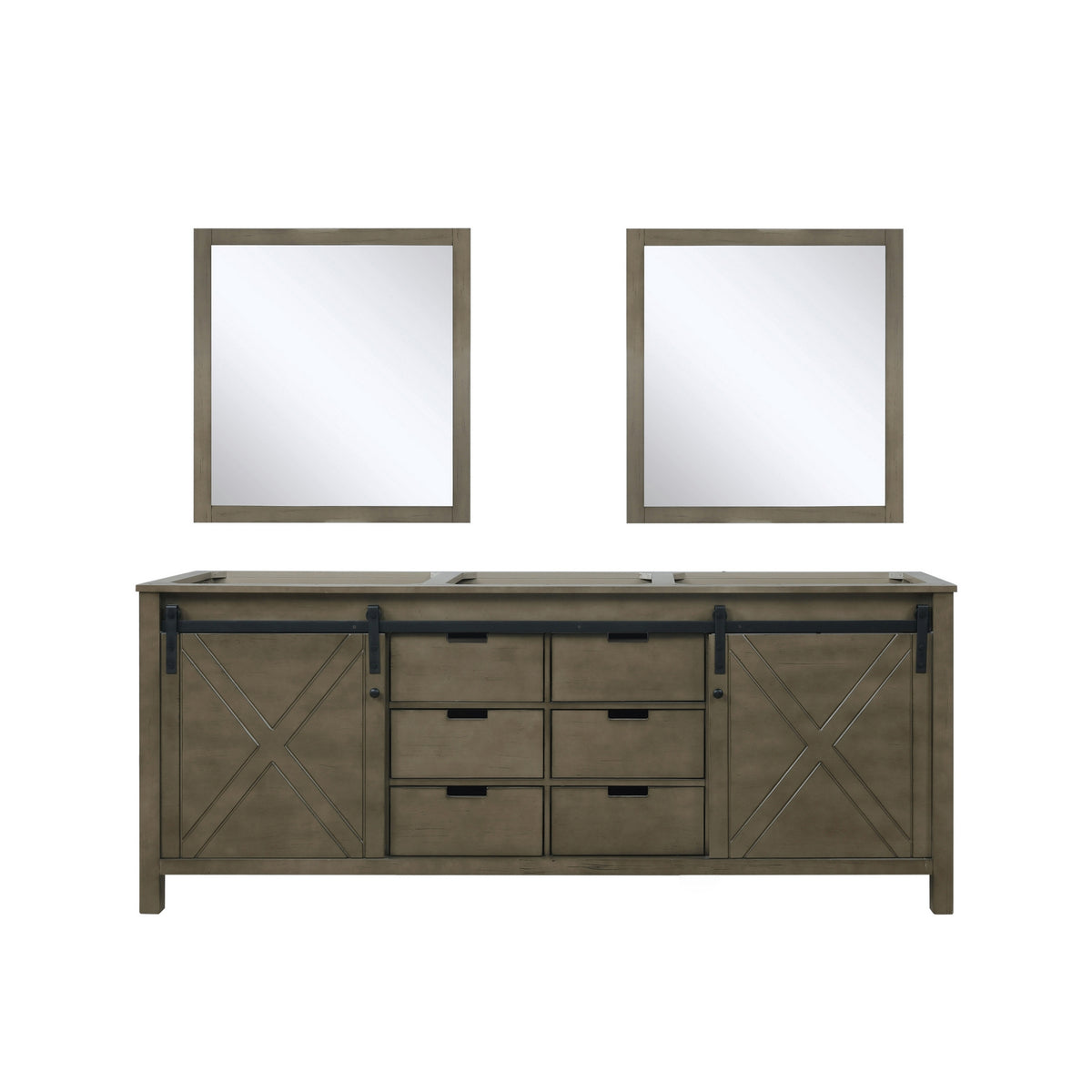 Lexora Marsyas 80 in. Rustic Brown Double Sink Bath Vanity