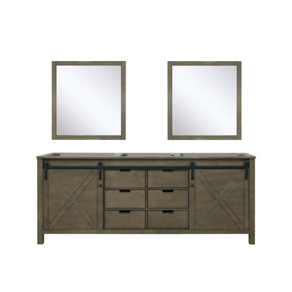 Lexora Marsyas 80 in. Rustic Brown Double Sink Bath Vanity
