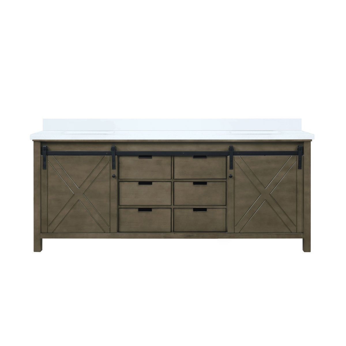 Lexora Marsyas 80 in. Rustic Brown Double Sink Bath Vanity