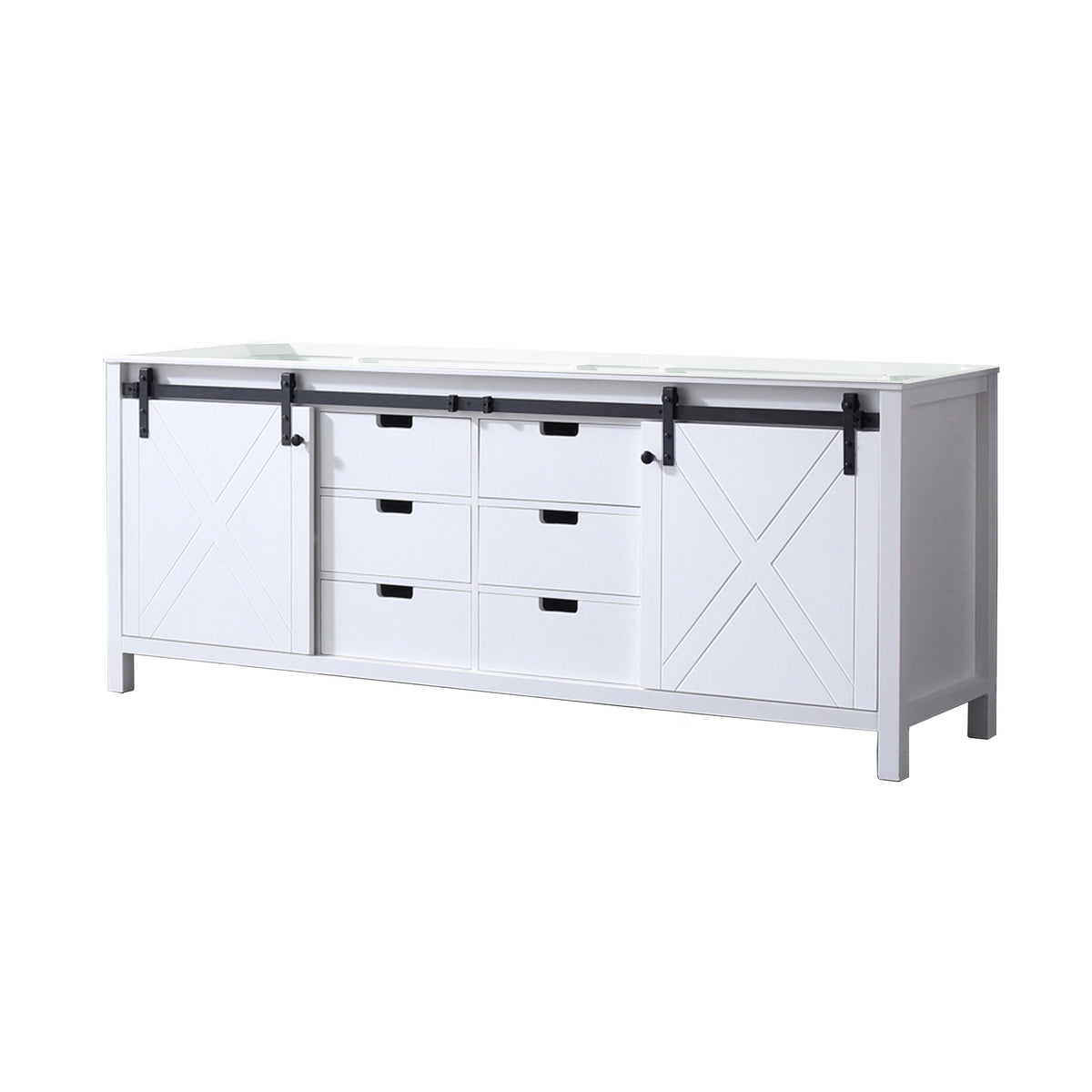 Lexora Marsyas 84 in. White Double Sink Bath Vanity