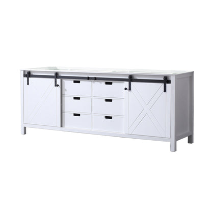Lexora Marsyas 84 in. White Double Sink Bath Vanity