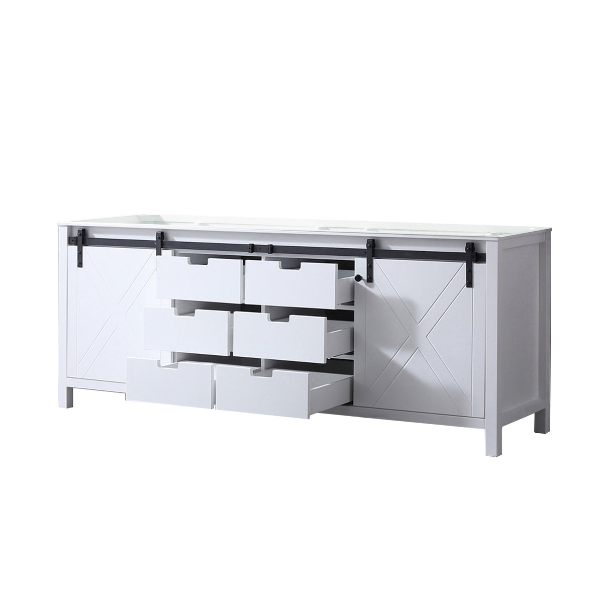 Lexora Marsyas 84 in. White Double Sink Bath Vanity