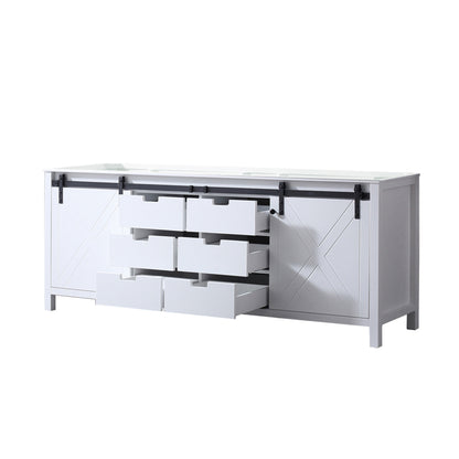 Lexora Marsyas 84 in. White Double Sink Bath Vanity