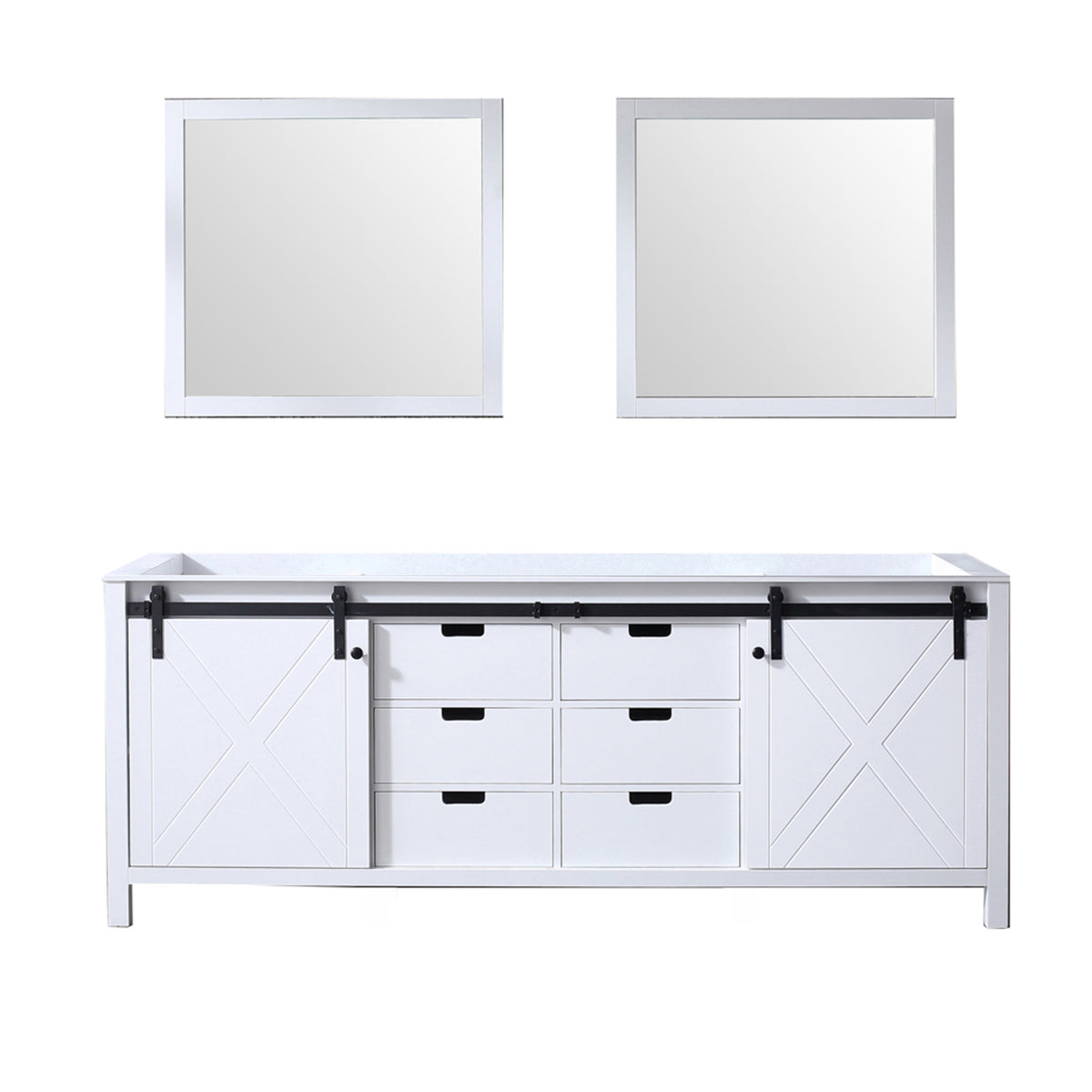 Lexora Marsyas 84 in. White Double Sink Bath Vanity