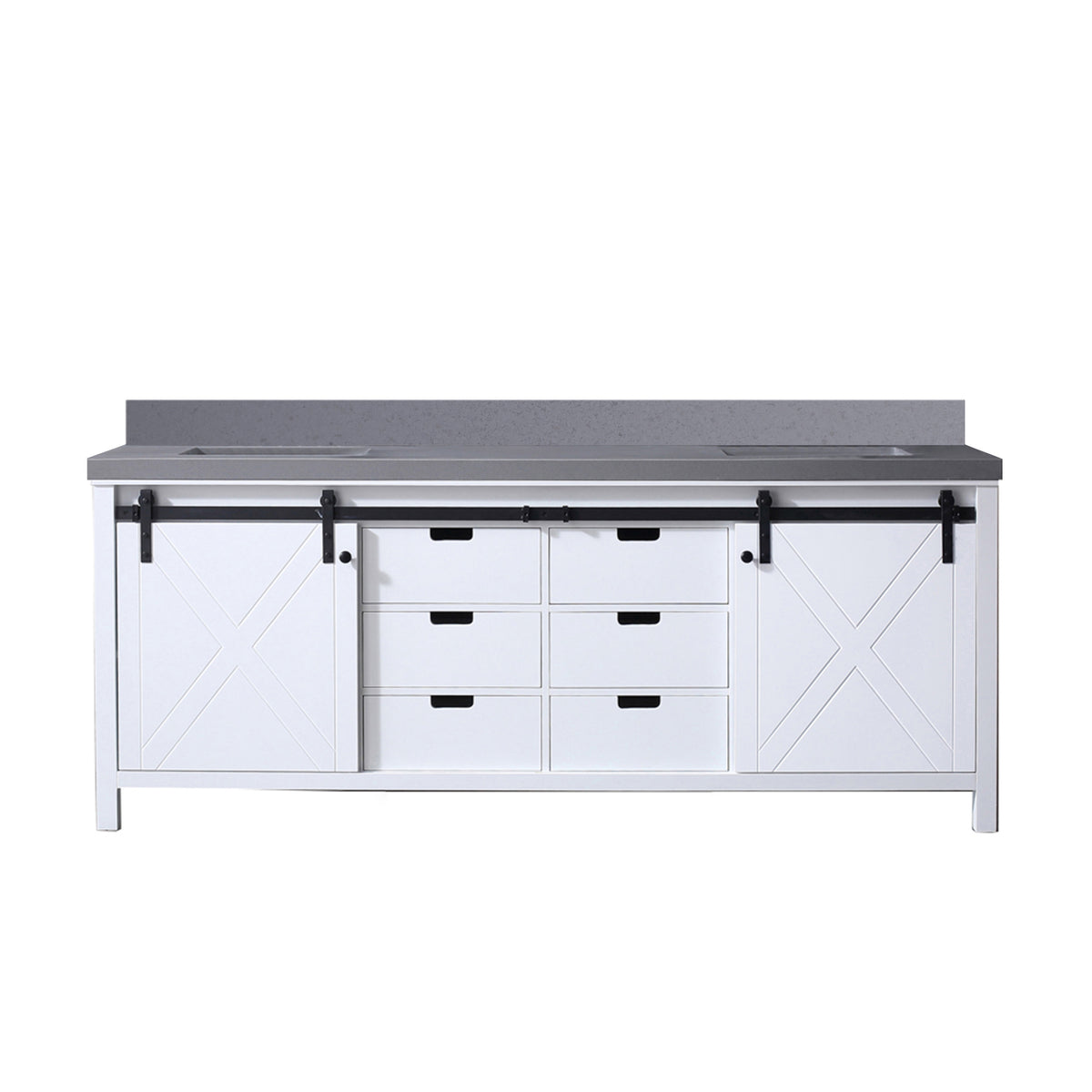 Lexora Marsyas 84 in. White Double Sink Bath Vanity
