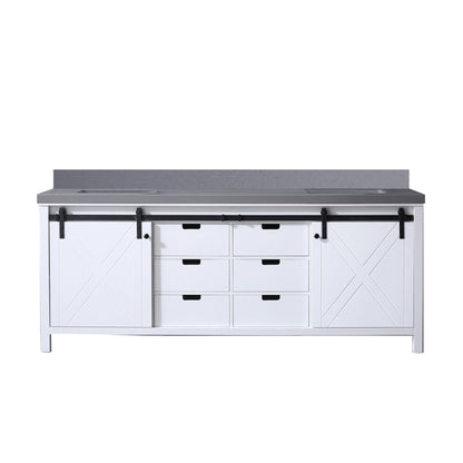 Lexora Marsyas 84 in. White Double Sink Bath Vanity