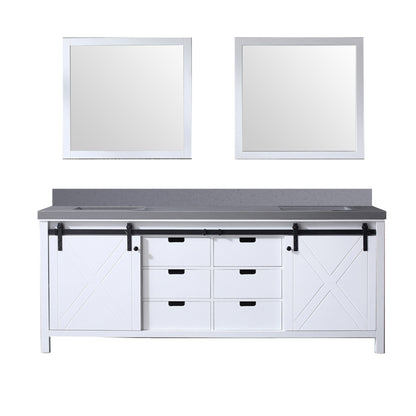 Lexora Marsyas 84 in. White Double Sink Bath Vanity