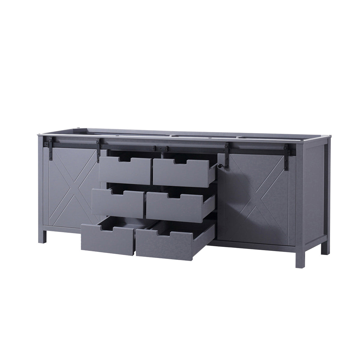 Lexora Marsyas 84 in. Dark Grey Double Sink Bath Vanity