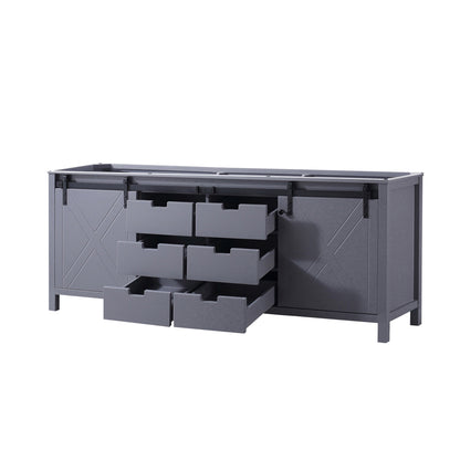Lexora Marsyas 84 in. Dark Grey Double Sink Bath Vanity