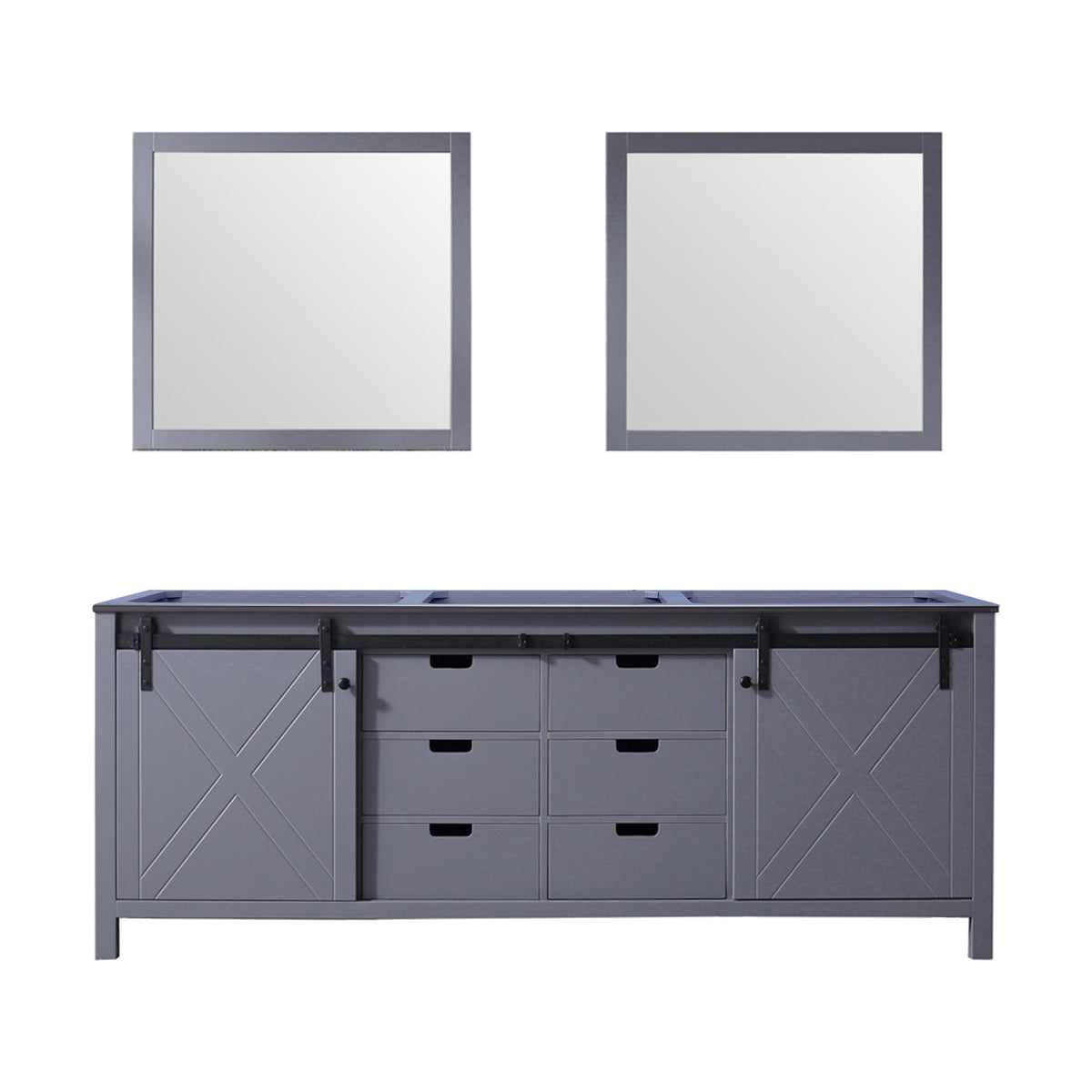 Lexora Marsyas 84 in. Dark Grey Double Sink Bath Vanity