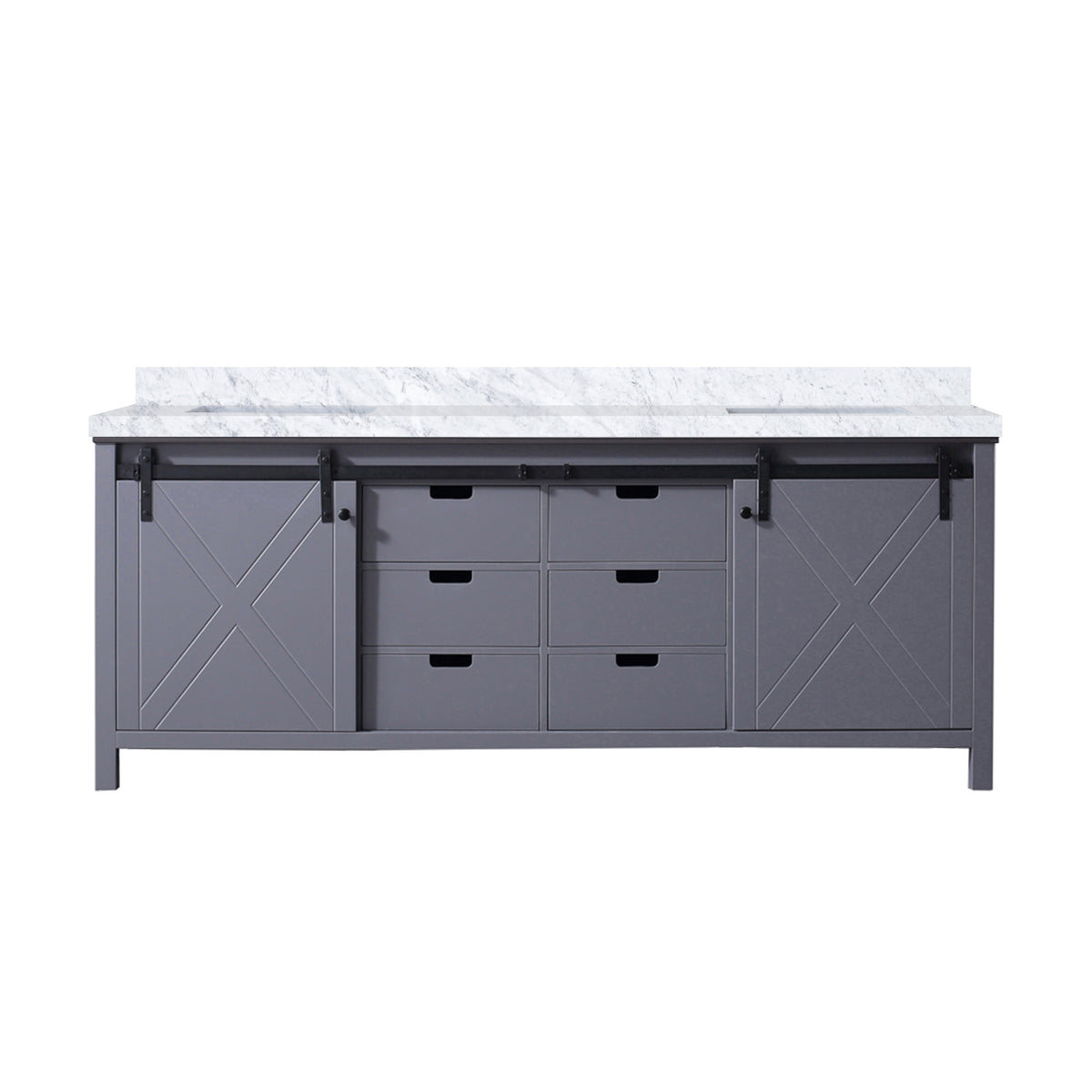 Lexora Marsyas 84 in. Dark Grey Double Sink Bath Vanity