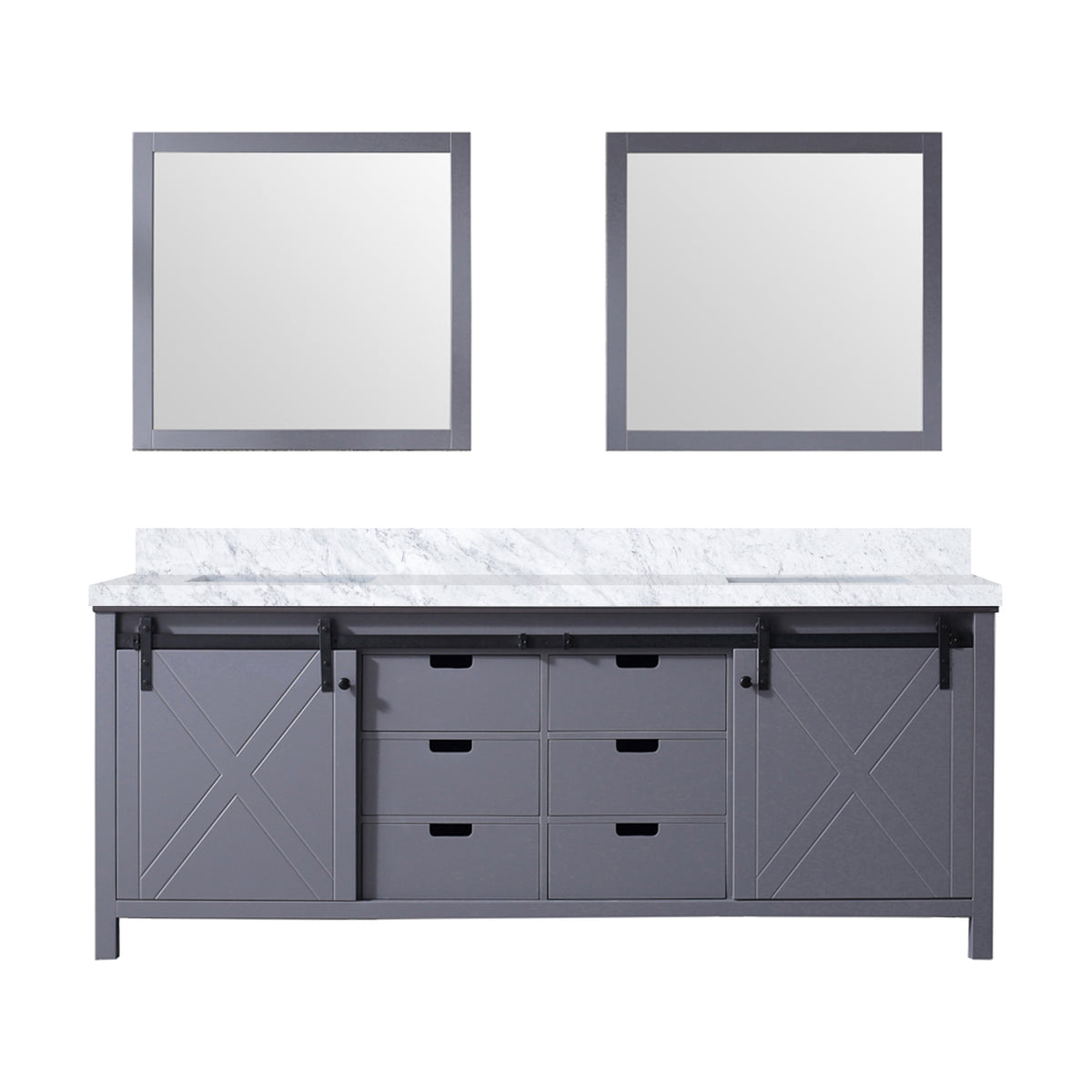 Lexora Marsyas 84 in. Dark Grey Double Sink Bath Vanity