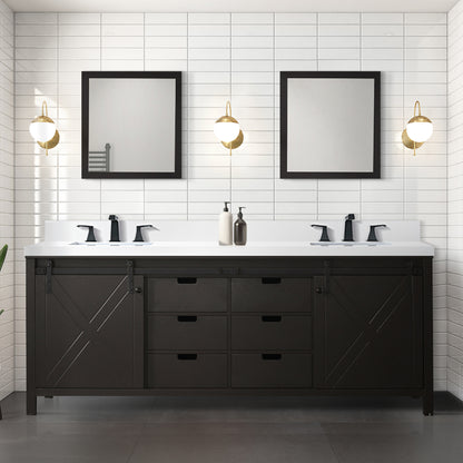 Lexora Marsyas 84 in. Brown Double Sink Bath Vanity