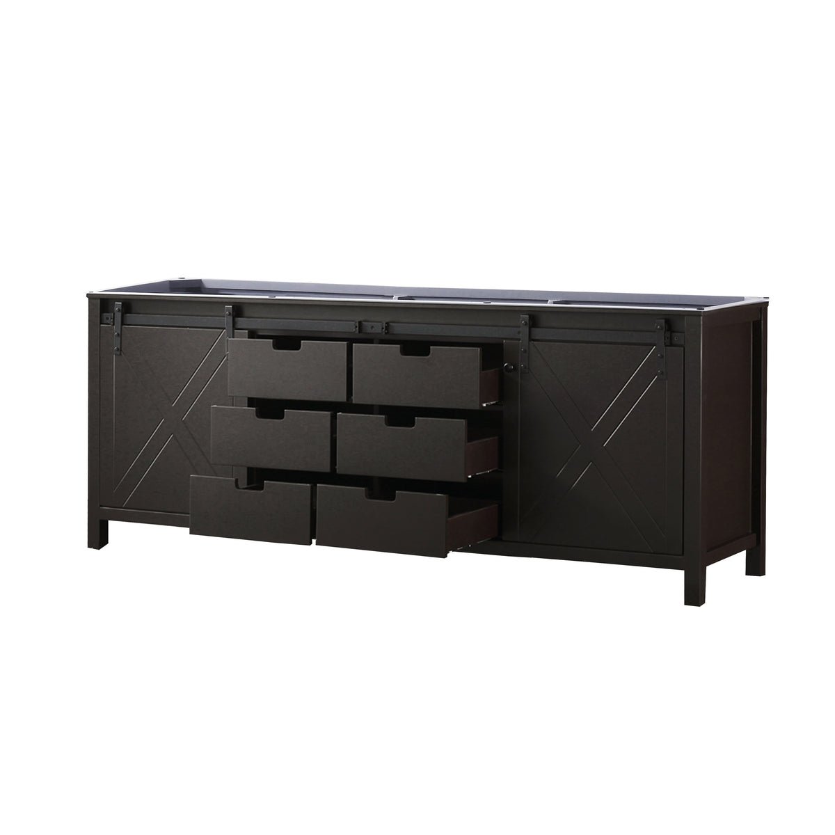 Lexora Marsyas 84 in. Brown Double Sink Bath Vanity