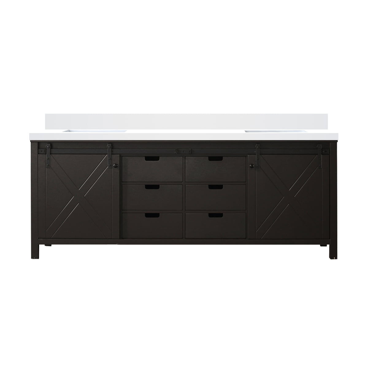 Lexora Marsyas 84 in. Brown Double Sink Bath Vanity