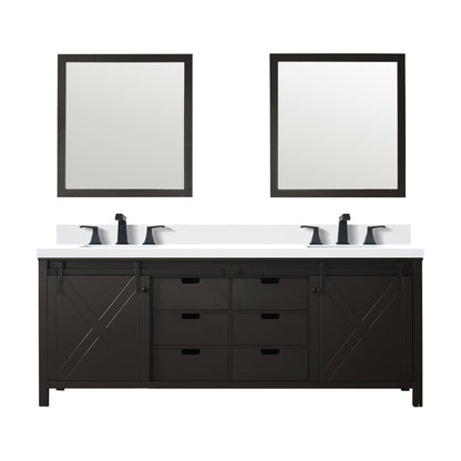 Lexora Marsyas 84 in. Brown Double Sink Bath Vanity