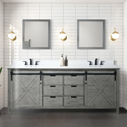 Lexora Marsyas 84 in. Ash Grey Double Sink Bath Vanity