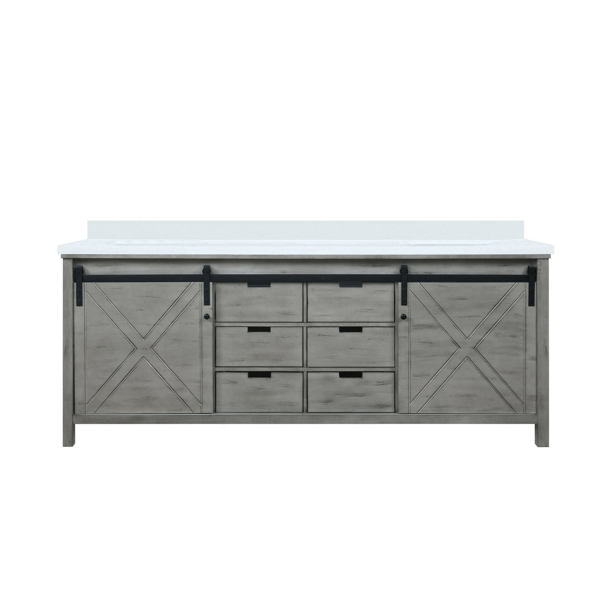 Lexora Marsyas 84 in. Ash Grey Double Sink Bath Vanity