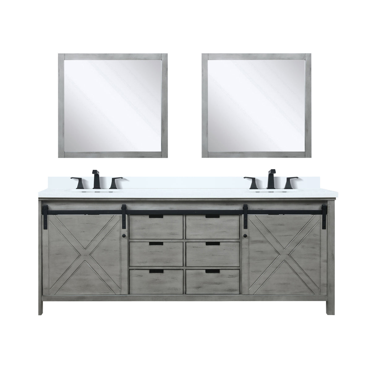 Lexora Marsyas 84 in. Ash Grey Double Sink Bath Vanity