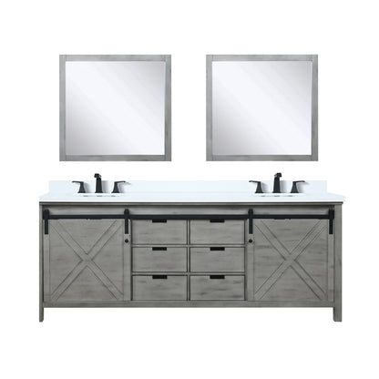 Lexora Marsyas 84 in. Ash Grey Double Sink Bath Vanity