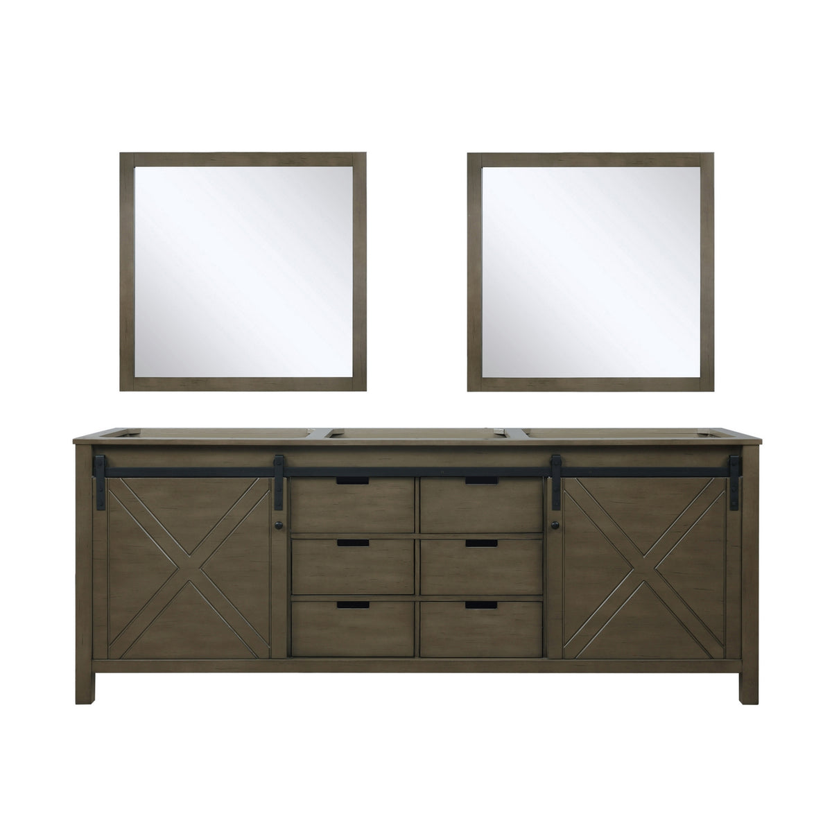 Lexora Marsyas 84 in. Rustic Brown Double Sink Bath Vanity