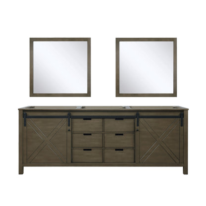 Lexora Marsyas 84 in. Rustic Brown Double Sink Bath Vanity