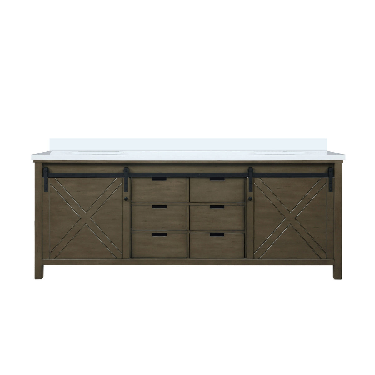 Lexora Marsyas 84 in. Rustic Brown Double Sink Bath Vanity
