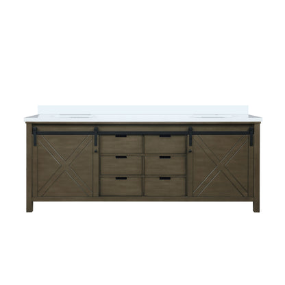 Lexora Marsyas 84 in. Rustic Brown Double Sink Bath Vanity