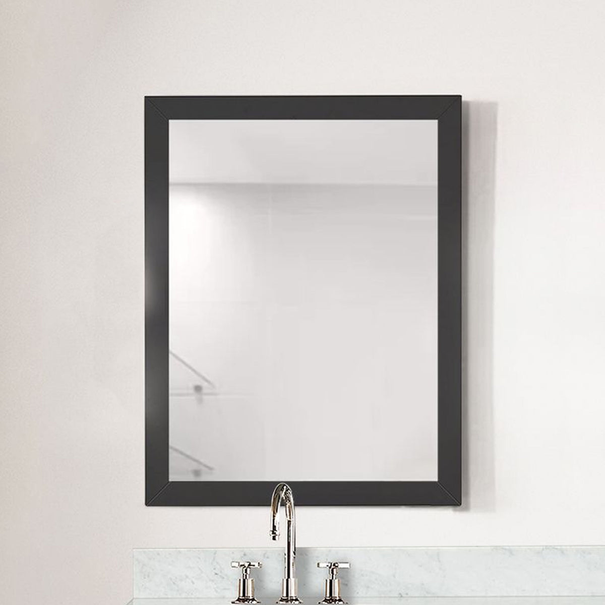 Lexora Castor 28 in W x 36 in H Black Mirror