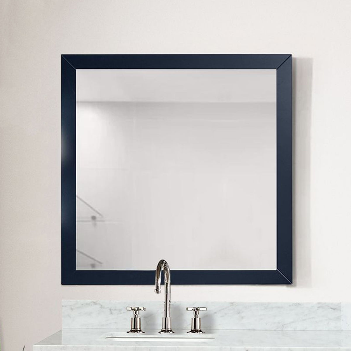 Lexora Castor 36 in W x 36 in H Blue Mirror