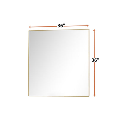 Lexora Abbey 36 in W x 36 in H Brushed Gold Mirror