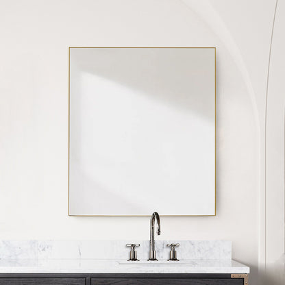 Lexora Abbey 36 in W x 36 in H Brushed Gold Mirror