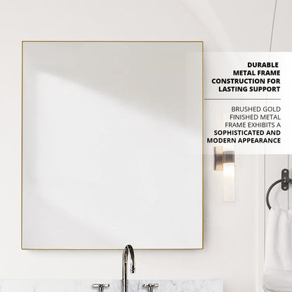 Lexora Abbey 36 in W x 36 in H Brushed Gold Mirror