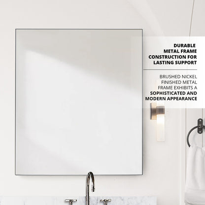 Lexora Abbey 36 in W x 36 in H Brushed Nickel Mirror
