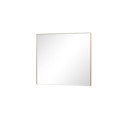 Lexora Abbey 46 in W x 36 in H Brushed Gold Mirror