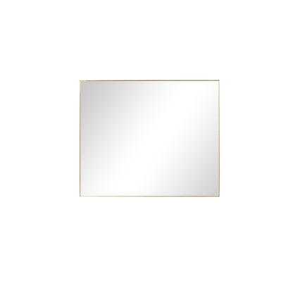 Lexora Abbey 46 in W x 36 in H Brushed Gold Mirror