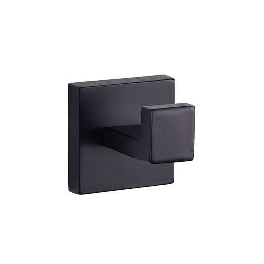 Lexora Bagno Lucido Stainless Steel Robe Hook in Matte Black