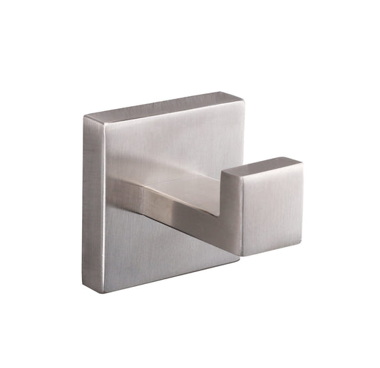Lexora Bagno Lucido Stainless Steel Robe Hook in Satin Nickel