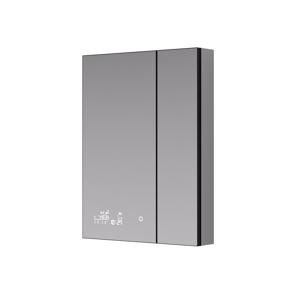 Lexora Savera 24 in. W x 32 in. H Recessed or Surface-Mount LED Mirror Medicine Cabinet with Defogger
