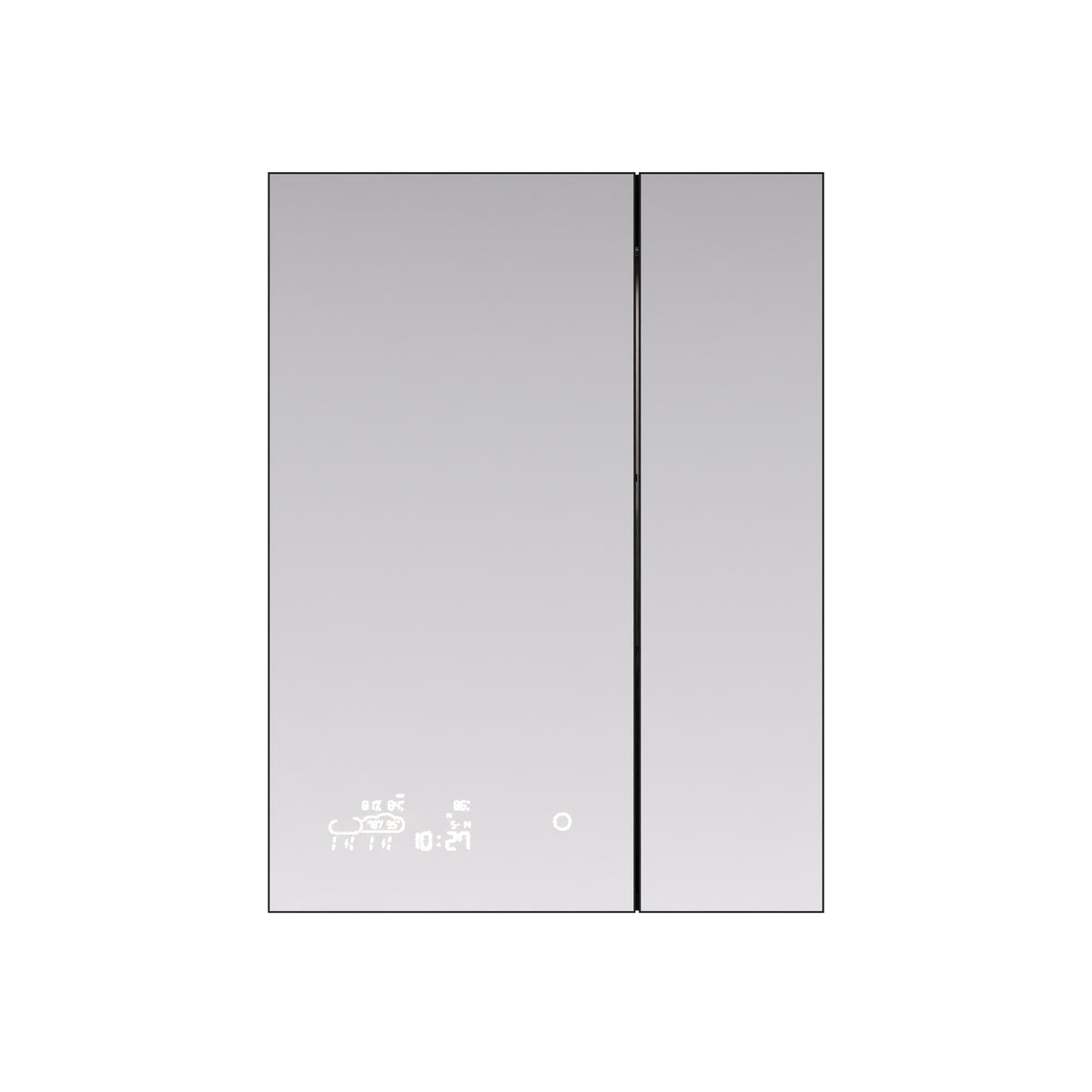 Lexora Savera 24 in. W x 32 in. H Recessed or Surface-Mount LED Mirror Medicine Cabinet with Defogger