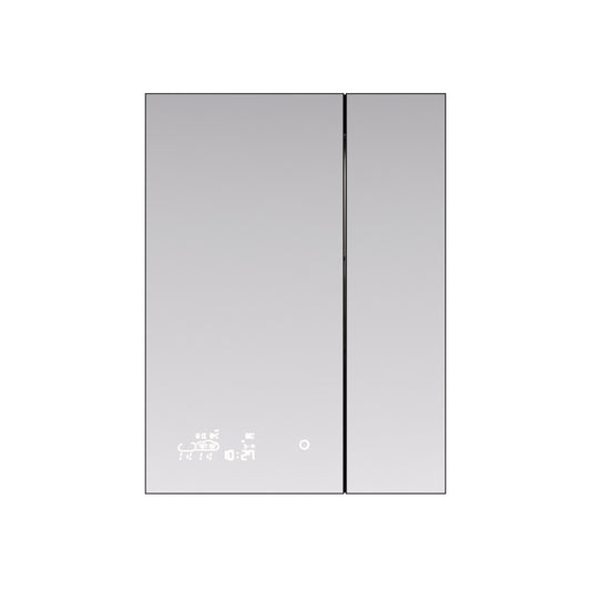 Lexora Savera 24 in. W x 32 in. H Recessed or Surface-Mount LED Mirror Medicine Cabinet with Defogger