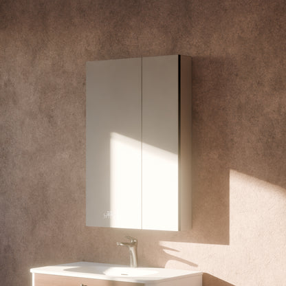 Lexora Savera 24 in. W x 36 in. H Recessed or Surface-Mount LED Mirror Medicine Cabinet with Defogger