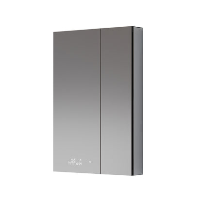 Lexora Savera 24 in. W x 36 in. H Recessed or Surface-Mount LED Mirror Medicine Cabinet with Defogger