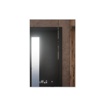 Lexora Savera 24 in. W x 36 in. H Recessed or Surface-Mount LED Mirror Medicine Cabinet with Defogger