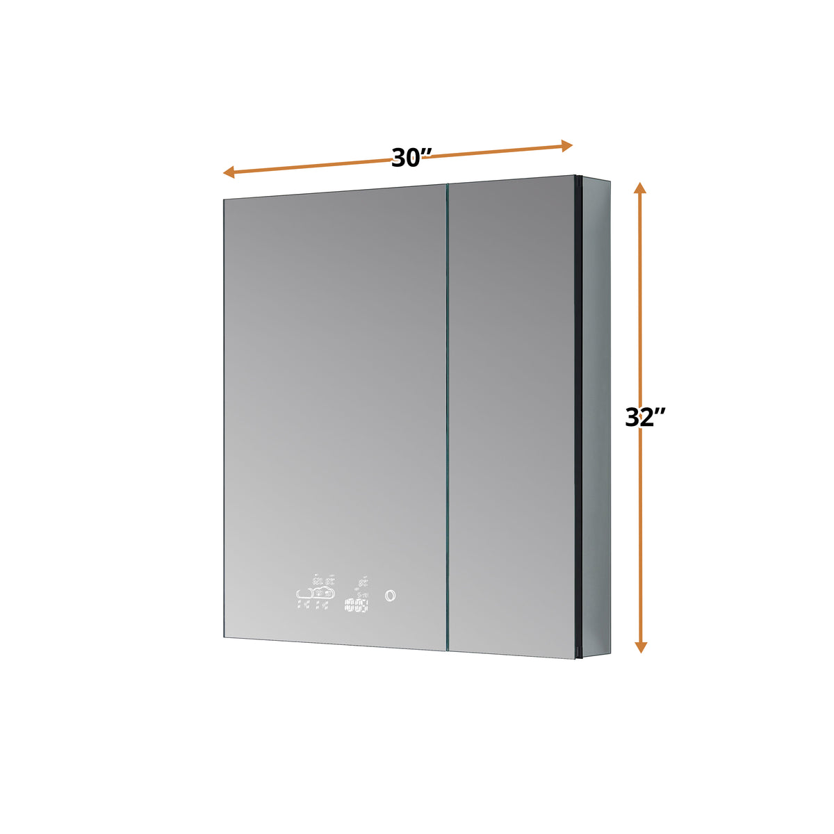 Lexora Savera 30 in. W x 32 in. H Recessed or Surface-Mount LED Mirror Medicine Cabinet with Defogger