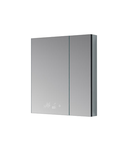 Lexora Savera 30 in. W x 32 in. H Recessed or Surface-Mount LED Mirror Medicine Cabinet with Defogger