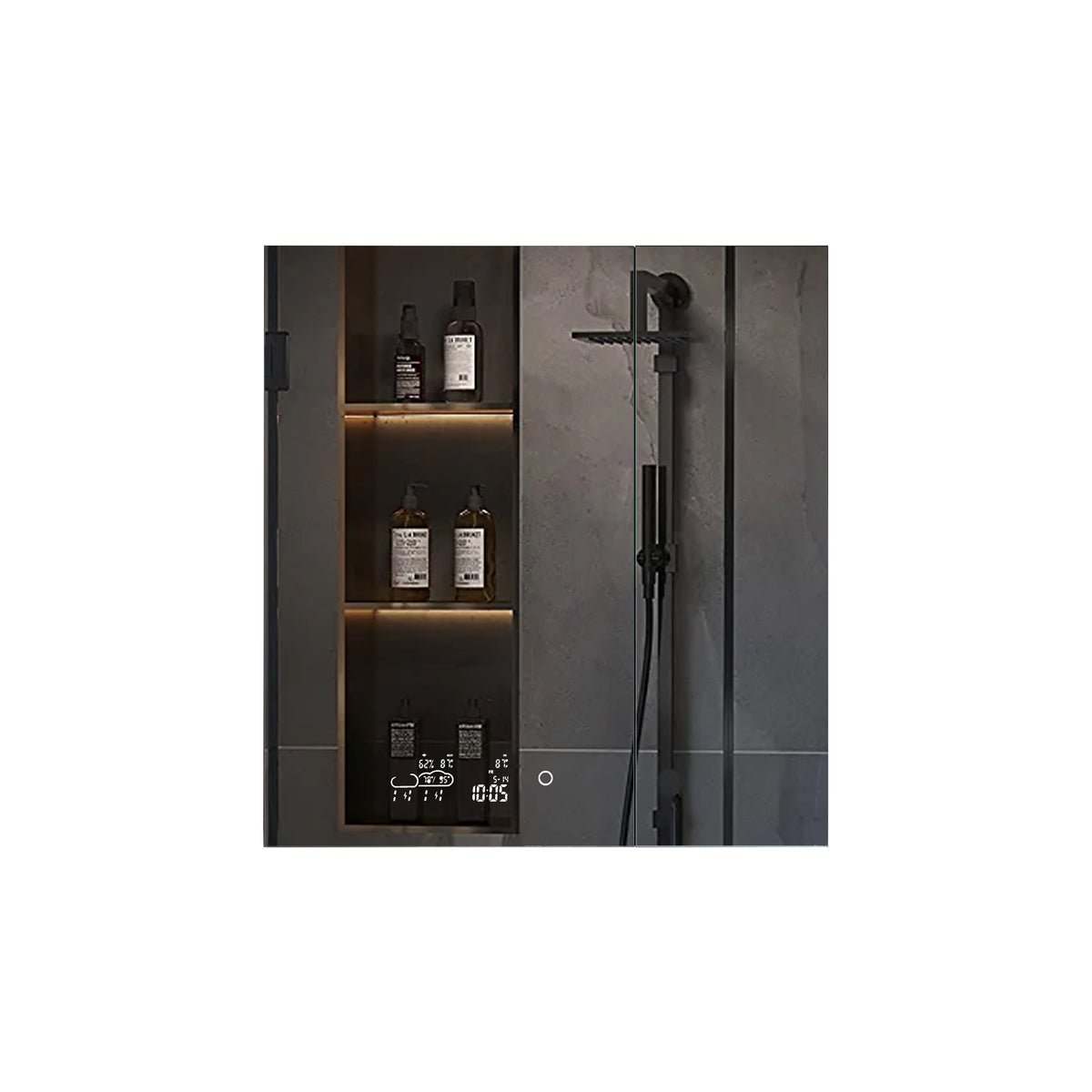 Lexora Savera 30 in. W x 32 in. H Recessed or Surface-Mount LED Mirror Medicine Cabinet with Defogger